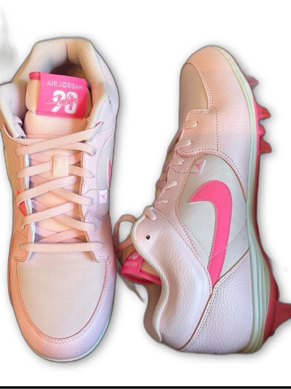 Jordan Stadium 90 Low TD Football Cleats Pink Foam Men’s Size 14